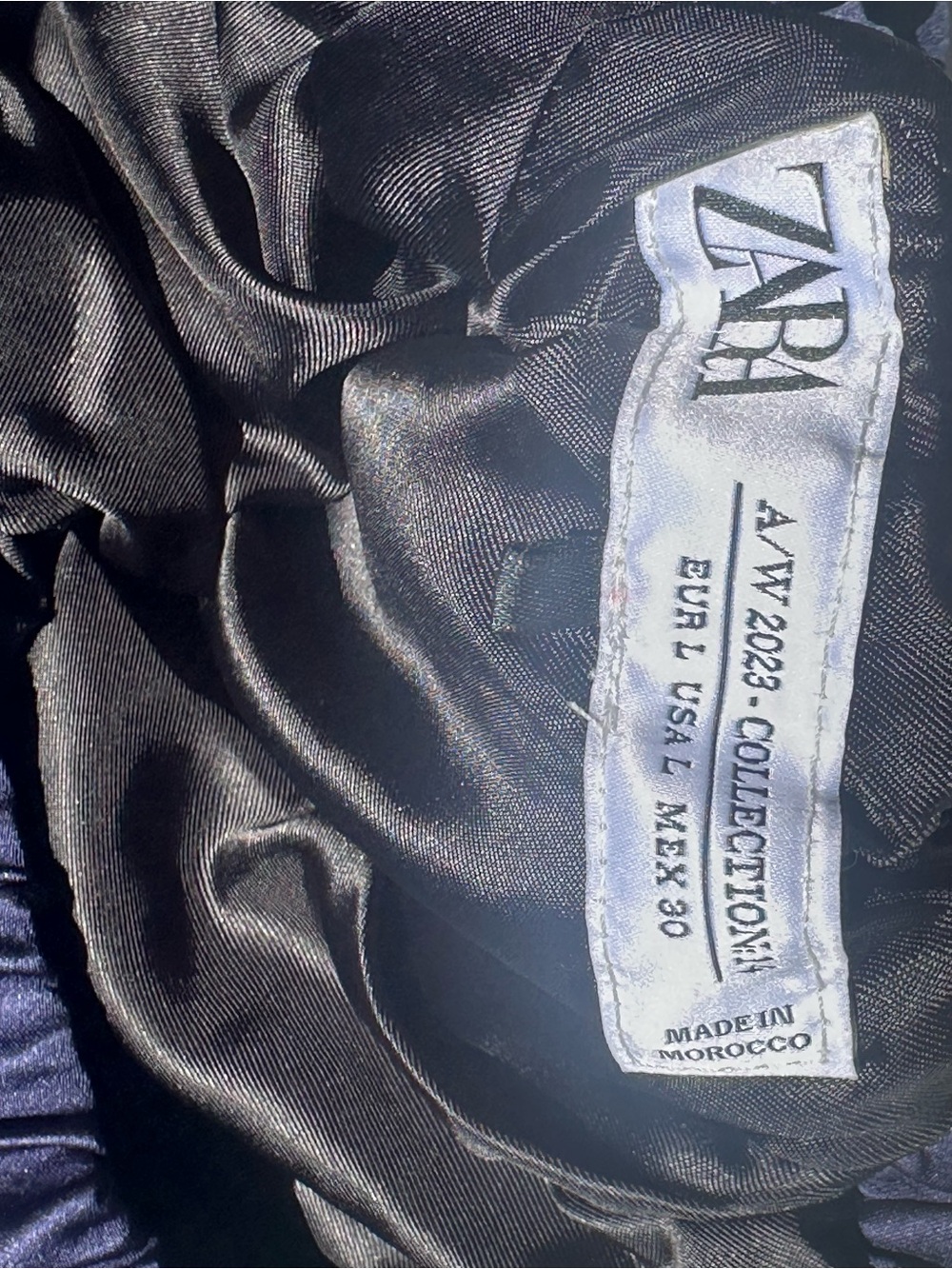 Zara Collection 14 A/W 2023 Taffeta Women's Navy Blue Balloon Midi Skirt, L - Picture 13 of 16